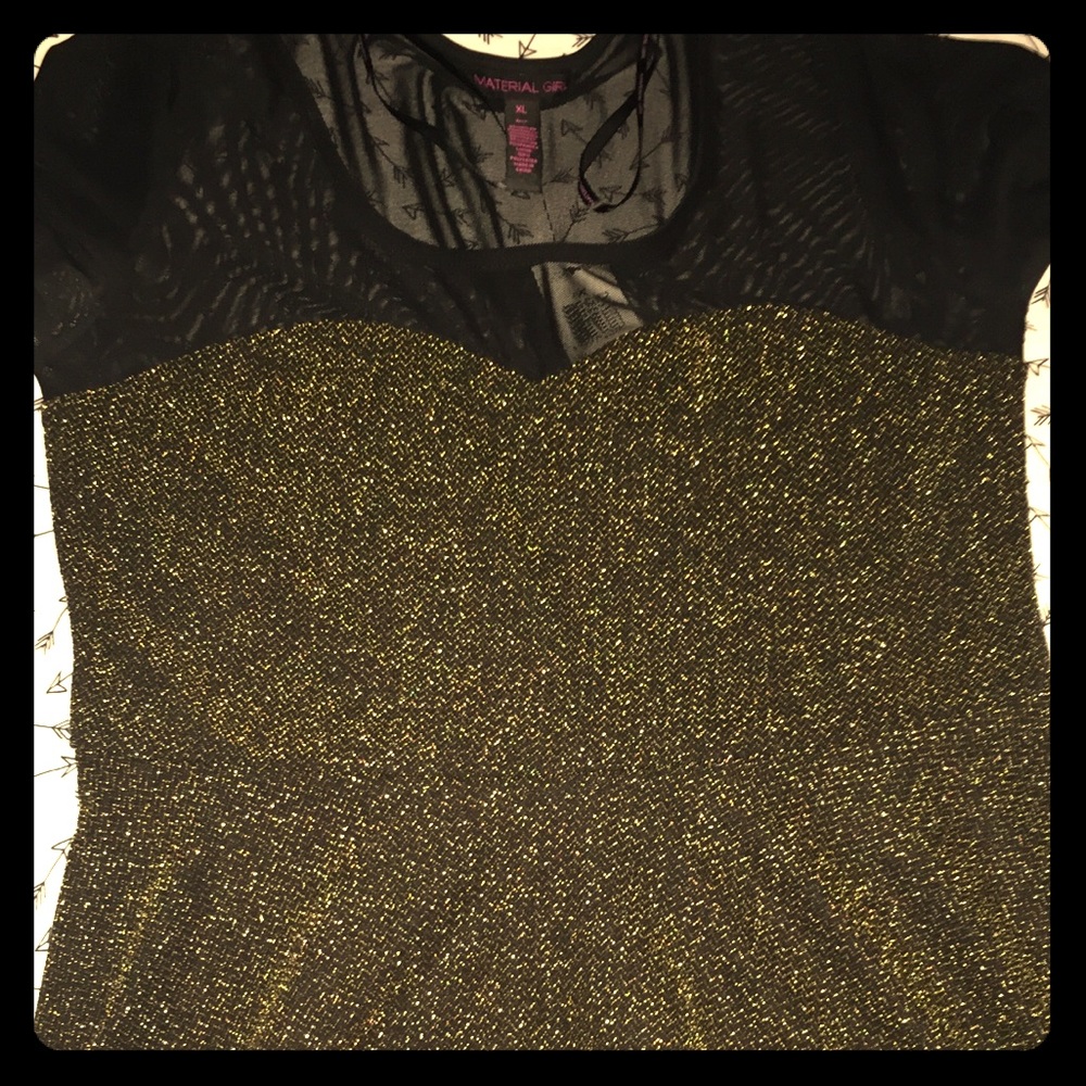 (BLACK/GOLD) Mid-Sleeve, DRESS